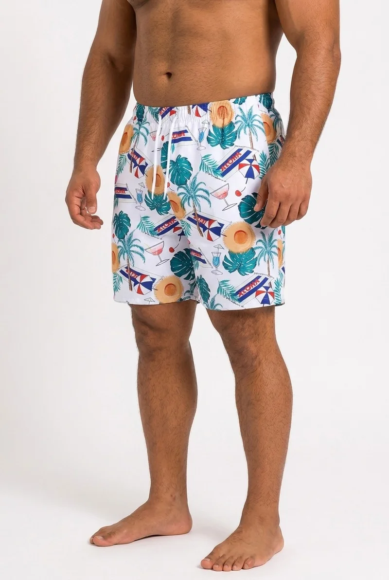 Moveletix White Men's Swim Shorts White for Men | Best Price UAE
