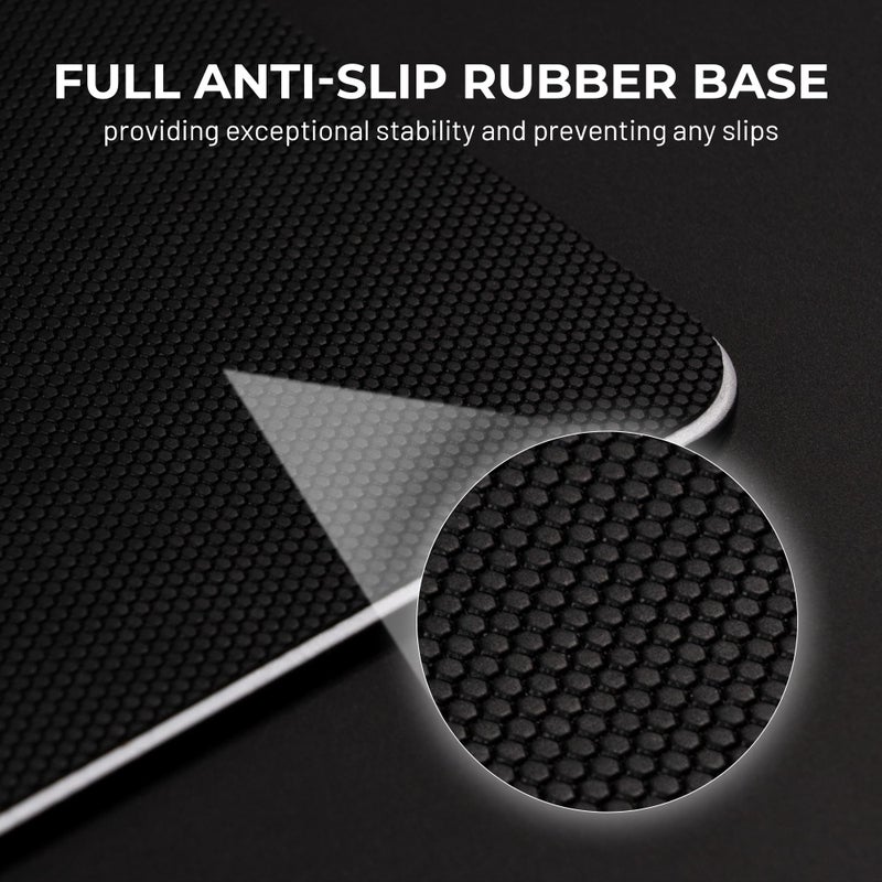 GMKWTL XVX Black Glass Mousepad 4.0, Hard Mouse Pad for Gaming, Ultra-Smooth Micro-Etched Surface Mouse Mat with Non-Slip Rubber Base(410mm*310mm) - Image 5