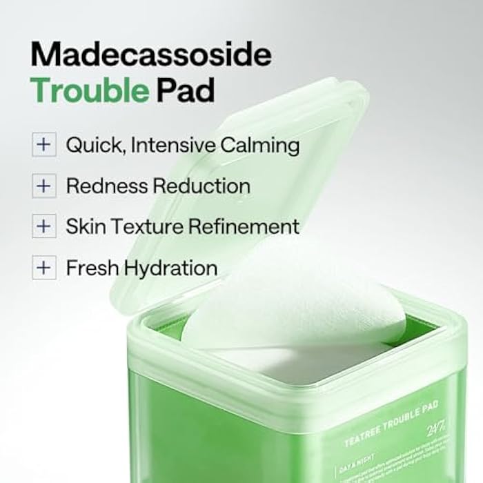 MEDIHEAL Teatree Trouble Pad - Square Cotton Facial Toner Pads with Tea Tree & Lactobacillus - Soothing to Calm Sensitive & Acne Prone Skin- Vegan Face Gauze 100 - Image 3