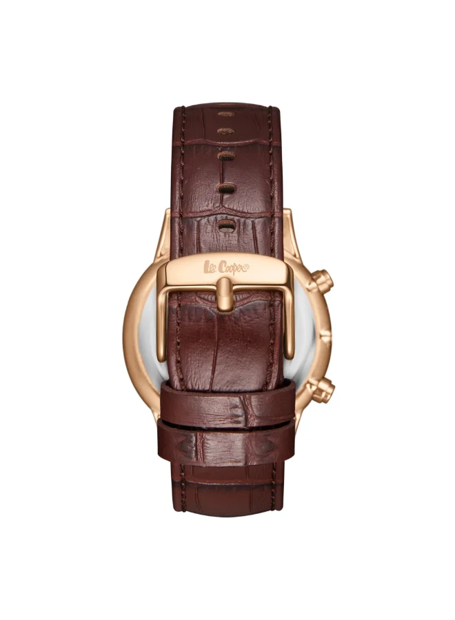 لي كوبر Men's Leather Multi Function Watch LC08154.494 - 44 mm