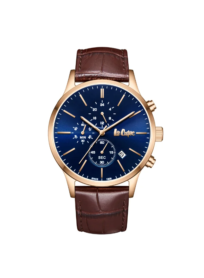 لي كوبر Men's Leather Multi Function Watch LC08154.494 - 44 mm