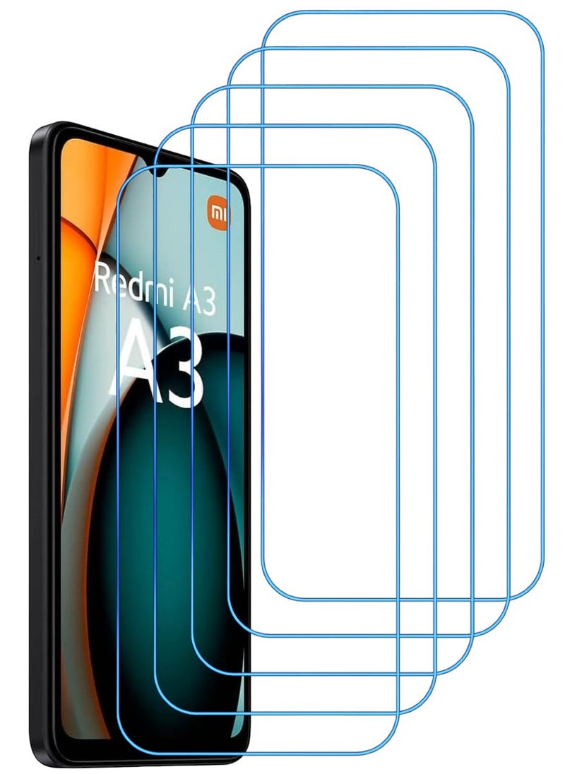 ACLIX 5 Pieces Antistatic ESD Dustproof Premium Quality High Definition Clear Tempered Glass Screen Protector Designed For Xiaomi Redmi A3 - Image 1