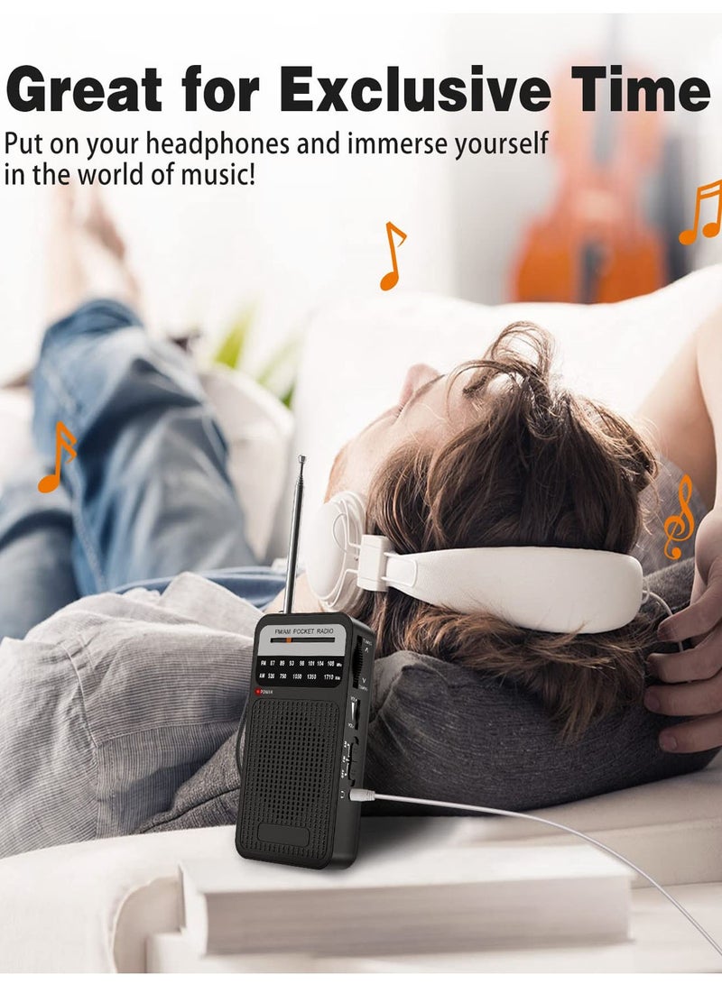Portable Radio AM FM with Long Range Reception, Goodes Transistor Radio with Loud Speaker, Headphone Jack, 2AA Battery Operated, Loud Speaker, Suitable for Indoor, Outdoor and Emergency Use - Image 5