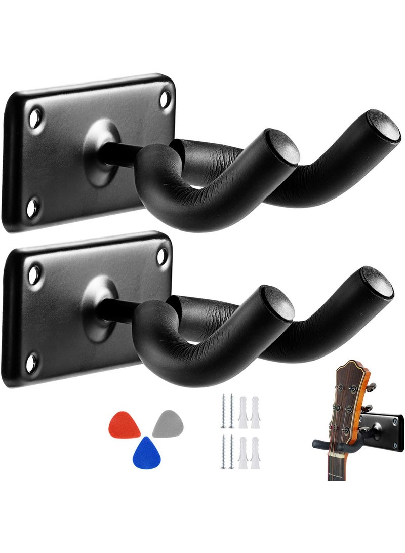 MegArya Guitar Wall Mount Hanger Holder Hook Stand 2 Pack Guitar Wall Hangers for Electric Guitars, Bass,Ukulele,Mandolin, Banjo, Coustic - Image 1