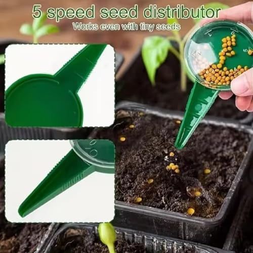SMORBRID 12-Hole Digger Seed Spreader,7 Piece Sowing Seeds Dispenser Set,Mini Seed Dispenser for Small Seeds, Handheld Seed Planter Tool Seed Dibber Multifunctional Spacer Gardening Tools - Image 3