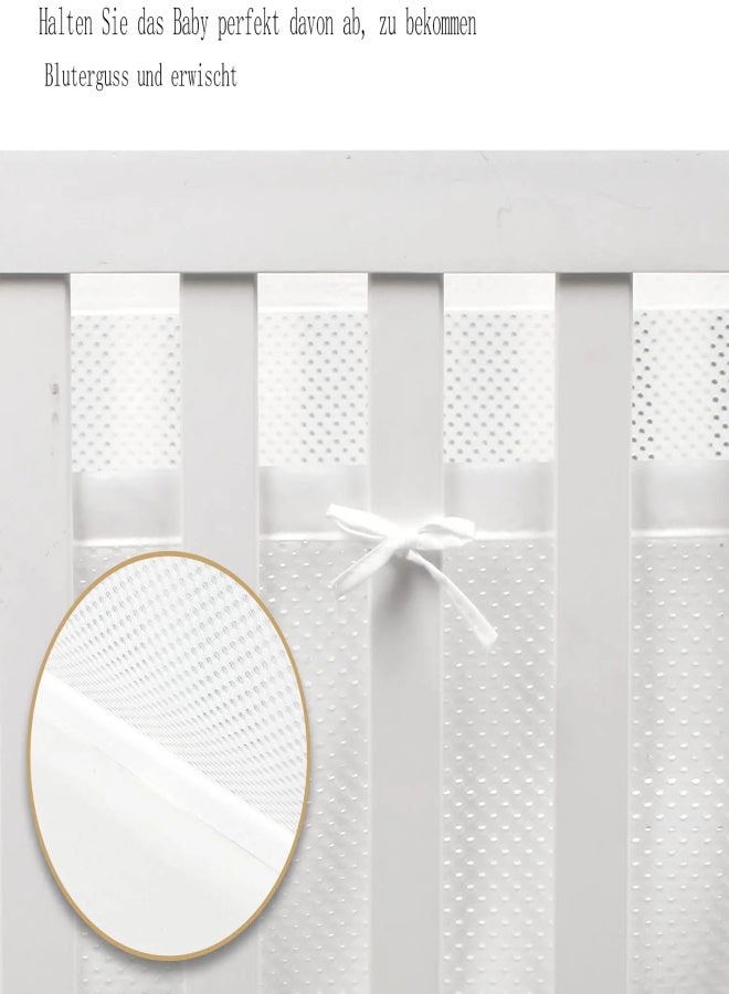 Baby Cot Bumper, Baby Cot Bumper, Anti-Airflow 3D Mesh Lining, Breathable Crib Border for Toddlers White - Image 4