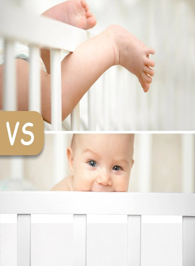 Baby Cot Bumper, Baby Cot Bumper, Anti-Airflow 3D Mesh Lining, Breathable Crib Border for Toddlers White - Image 3