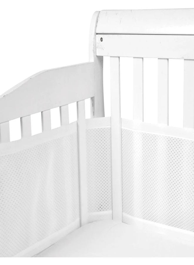Baby Cot Bumper, Baby Cot Bumper, Anti-Airflow 3D Mesh Lining, Breathable Crib Border for Toddlers White - Image 1
