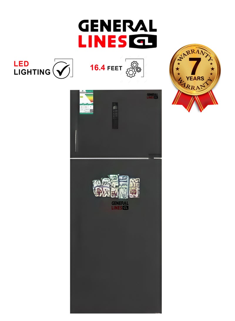 جنرال لاينز ثلاجة بابين - 16.4 قدم - 465 لتر - بخار - استيل  - GL490NF - Image 1