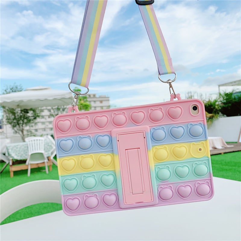 Suitable for Samsung Tab A8 10.5 Rainbow love bear head beanie protective cover X200 soft silicone shell Mini 6 - Image 1