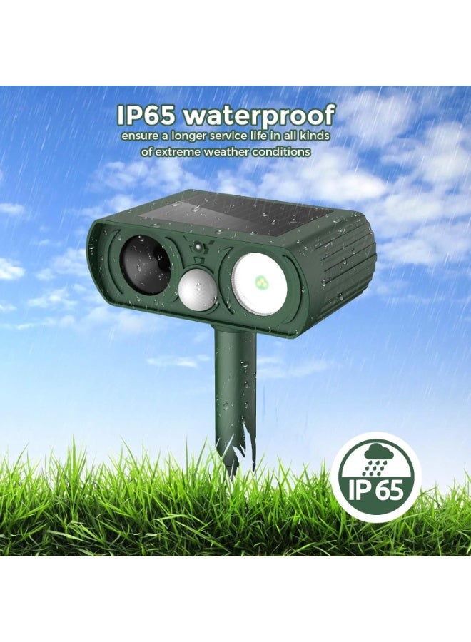 Soofam Upgraded Solar Ultrasonic Animal Repellent Outdoor, Deer Repellent Devices Motion Detection, Waterproof Cat Squirrel Skunk Raccoon Dog Bird Deterrent with Flash Lights for Yard Farm Garden Patio - Image 4