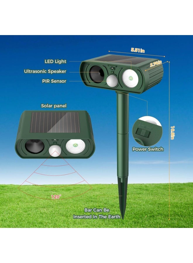Soofam Upgraded Solar Ultrasonic Animal Repellent Outdoor, Deer Repellent Devices Motion Detection, Waterproof Cat Squirrel Skunk Raccoon Dog Bird Deterrent with Flash Lights for Yard Farm Garden Patio - Image 5