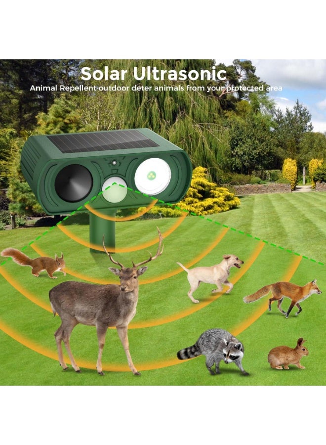 Soofam Upgraded Solar Ultrasonic Animal Repellent Outdoor, Deer Repellent Devices Motion Detection, Waterproof Cat Squirrel Skunk Raccoon Dog Bird Deterrent with Flash Lights for Yard Farm Garden Patio - Image 2