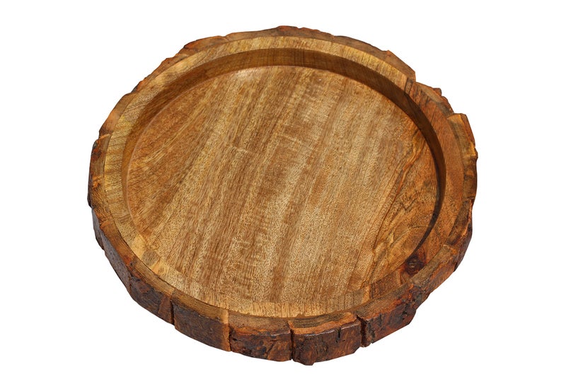 CRAFTCASTLE Beautiful Table Decor Round Shape Wooden Serving Tray/Platter for Home and Kitchen (10X10 Inch) - Image 1