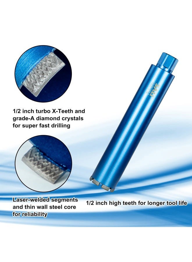 SALI Wet Diamond Core Drill Bits 5"/127mm Diameter Core Drill Bit, 15"/380mm drilling depth Concrete Core Drill Bit, 1-1/4-7" Thread Core Bit Turbo Laser-Welded Segments for Cured Concrete with Rebar, - Image 5