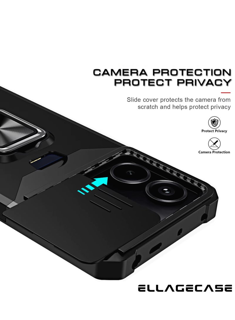 ELLAGECASE Impact-Resistant Case with Card Slot, Stand & Solid Camera Protection for Xiaomi Redmi Note 13 Pro 5G / Xiaomi Poco X6 5G  – Includes Hidden Metal Plate - Image 3