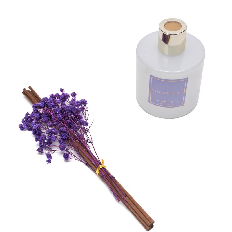 COCORRÃNA CocorrÃ­na Premium Reed Diffuser Set with Preserved Baby's Breath & Cotton Stick Lavender Thyme | 6.76 Fl.oz Scent Diffuser for Bedroom Bathroom Home DÃ©cor - Image 3