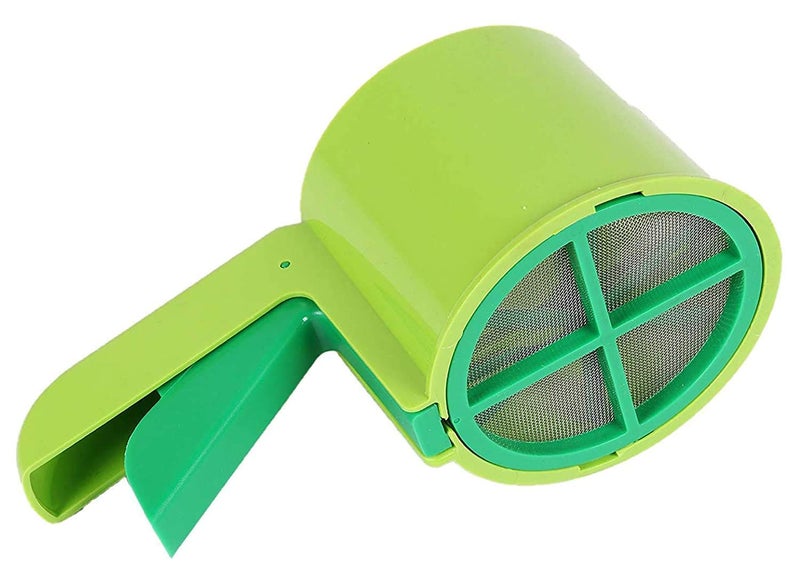 HUBTURE 3 in One Flour Sifter Heavy Body with SS 3 Sleves 304 Stainless Steel Mesh Unbreakable ABS Plastic Heavy Body Easy to Make Flour for Puri Roti Bhakri Green - Image 2