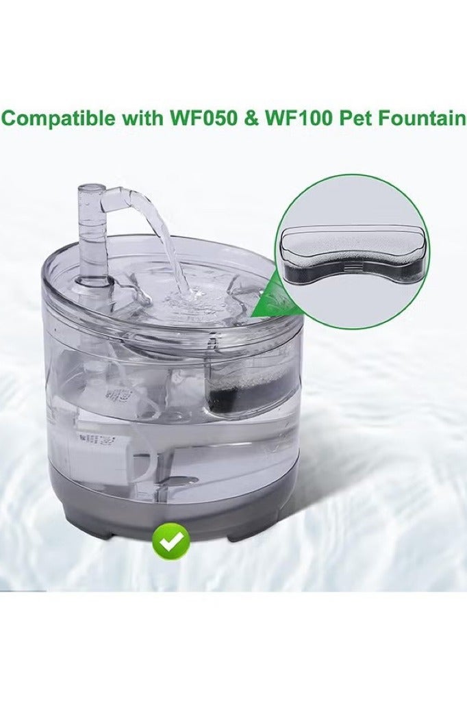6 Pcs Pet Water Fountain Filters for WF050 & WF100 Cat Fountain, Cat Fountain Filter Replacement, Triple Filtration Cat Water Filter, Black/White - Image 4