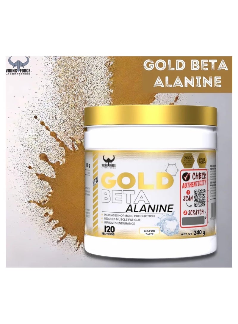 VIKING FORCE LABORATORIES Gold Beta Alanine - 240g, Natural Flavor Pre-workout Endurance Booster - 120 Servings Supports Muscle Stamina & Performance - Image 2