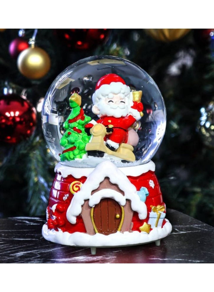 Christmas crystal Santa Claus and Christmas tree crystal with cocktail lights and music operated by large stones Size: 10*15 cm - Image 2
