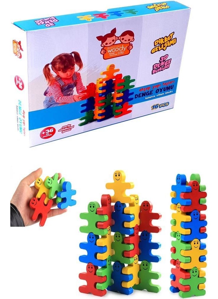 Woody Life Wooden Balance Man Blocks Educational Kids Toy Intelligence Family Attention Toy...  - Image 3