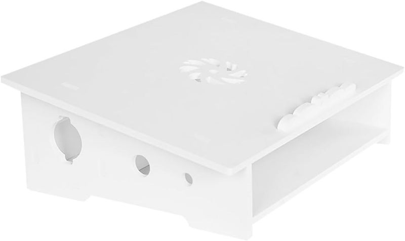 Laptop Cooling Stand Elevated Small White, Silent Cooling Computer Rack with Display Storage Holder for Home Office Use - Image 1