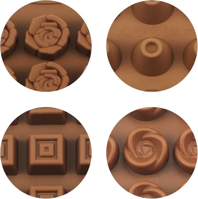 homEdge Truffle Mold Set of 4 Packs Food Grade NonStick Silicone Jelly Chocolate Candy Ice Molds - Image 2