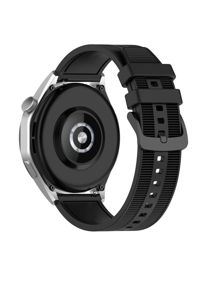 Suitable For HUAWEI Watch GT4 46mm Silicone Textured Solid Color Strap 22mm Universal Wristband - Image 2