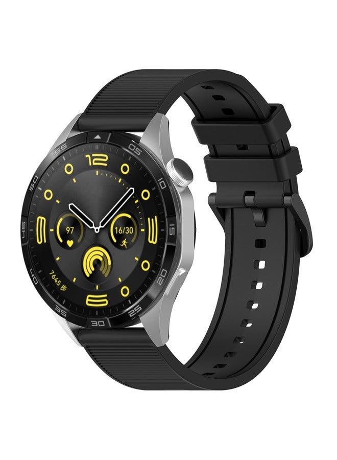 Suitable For HUAWEI Watch GT4 46mm Silicone Textured Solid Color Strap 22mm Universal Wristband - Image 3