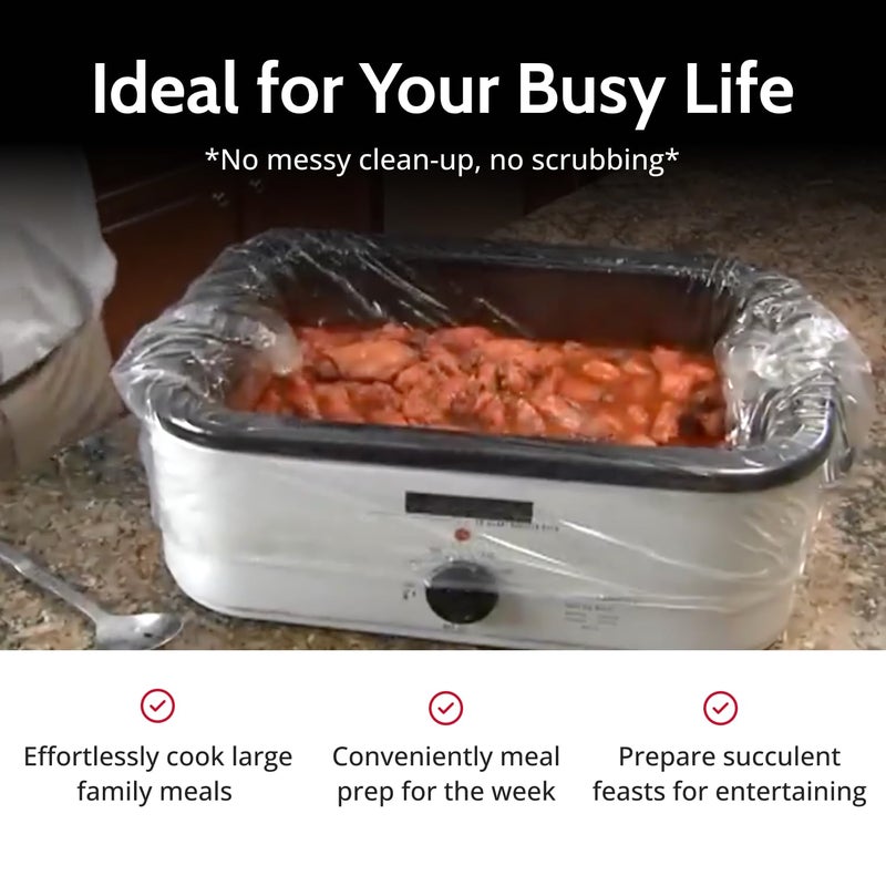 PanSaver Cooking Liners - Disposable Electric Roasting Pan Liners for Instant Cleanup with No Scrubbing - Foil, 2 Count - Image 3