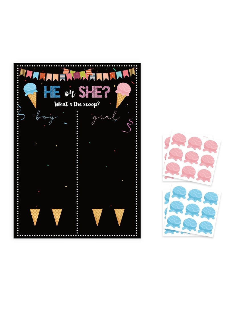 Baby Gender Reveal Party Supplies Kit with Decorations and Games Voting Poster Board with Stickers Chalkboard Design - Image 1