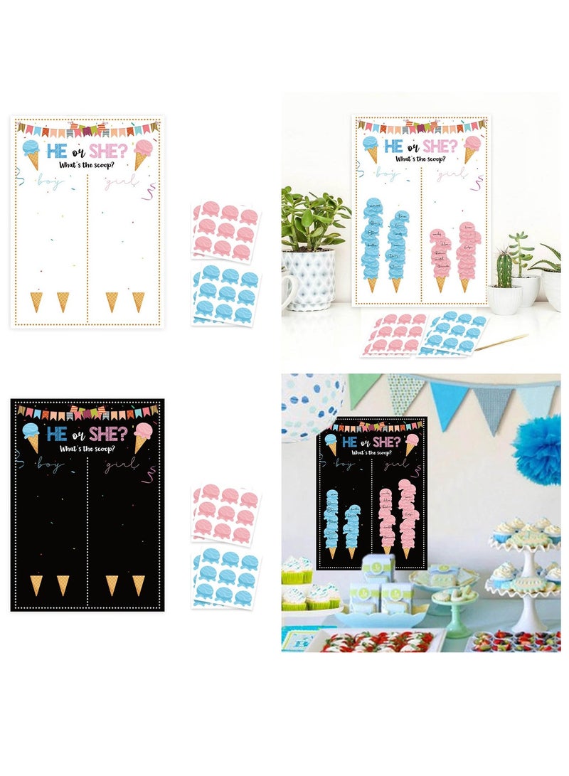 Baby Gender Reveal Party Supplies Kit with Decorations and Games Voting Poster Board with Stickers Chalkboard Design - Image 2