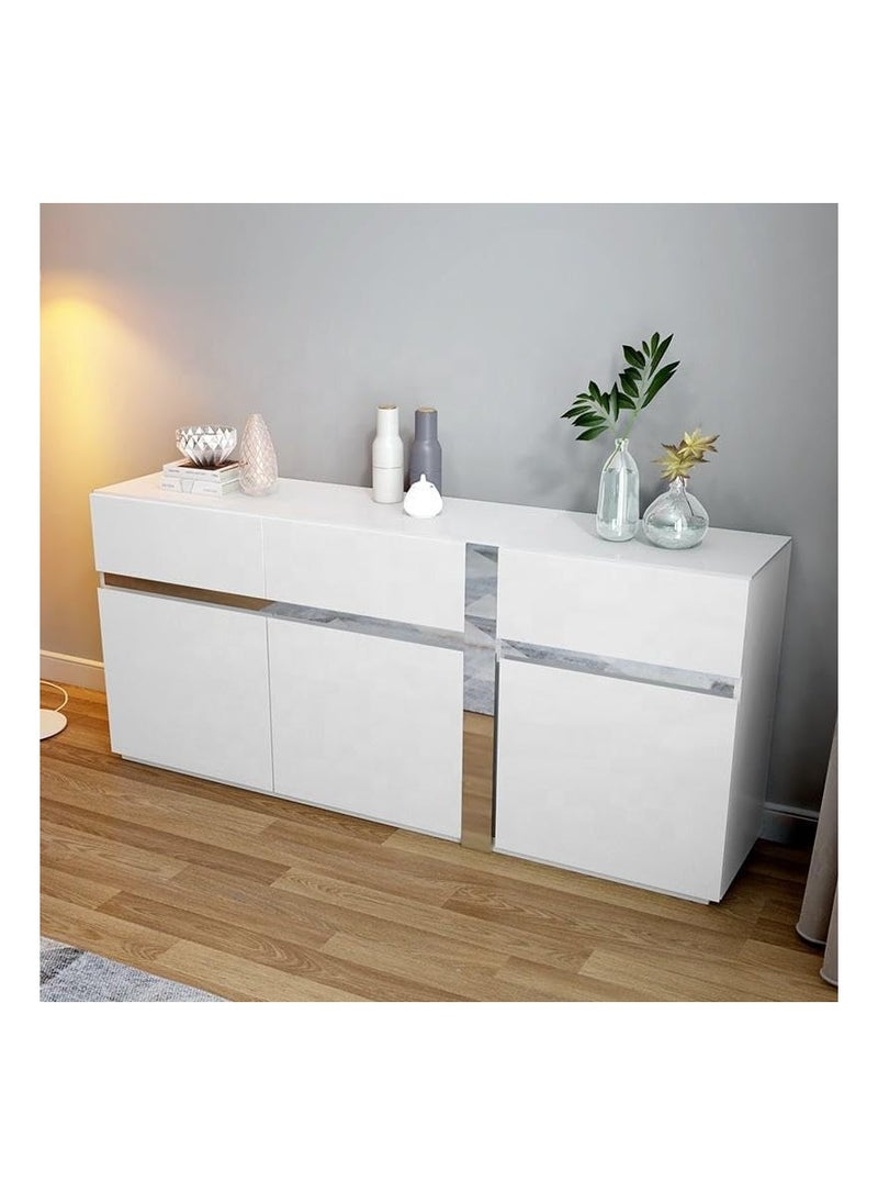 AWD Modern Sideboard Buffet Cabinet Home Organizer Storage, 3 Drawers and 3 Doors Side End Cabinet, Elegant Stable Durable Storage Cabinet Coffee Bar for Living Room Dining Room Kitchen Home Decor  - Image 2