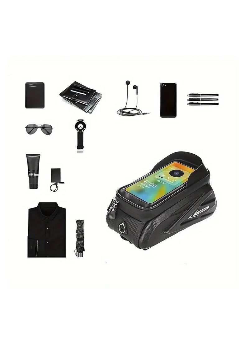 Generic - Bicycle Bag, 17.78 Cm Phone Bag, Waterproof Front Frame Cycling Bag, Sensitive Touch Screen MTB Road Bike Bag - Image 1