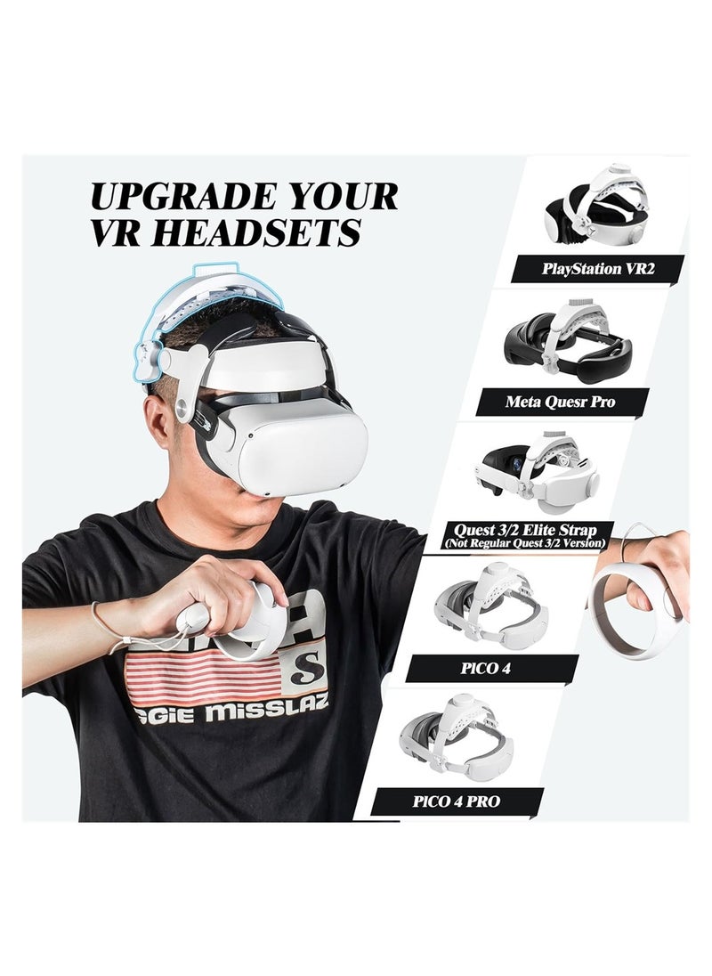 حزام الرأس لمجموعة بلاي ستيشن VR2، حزمة PS5 VR2 خفيفة الوزن قابلة للتعديل تقلل من ضغط PSVR 2 سماعة الرأس Quest Pro، ترقية حزام النخبة Quest 3/2 (ليس إصدار Quest 3/2) PICO 4/ Pro