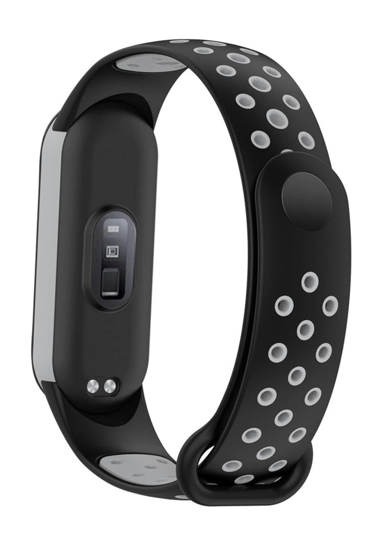 ماركة غير محددة - Silicone Sport Strap Compatible with Mi Band 3 / Mi Band 4 Breathable Replacement Strap Compatible - Image 1