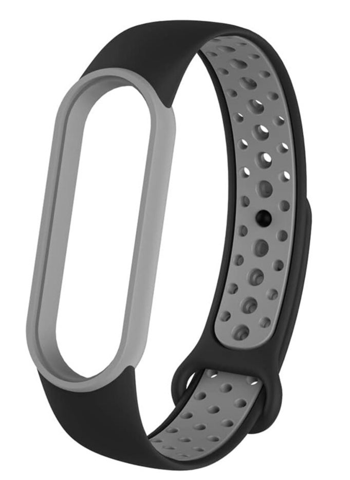 ماركة غير محددة - Silicone Sport Strap Compatible with Mi Band 3 / Mi Band 4 Breathable Replacement Strap Compatible - Image 1