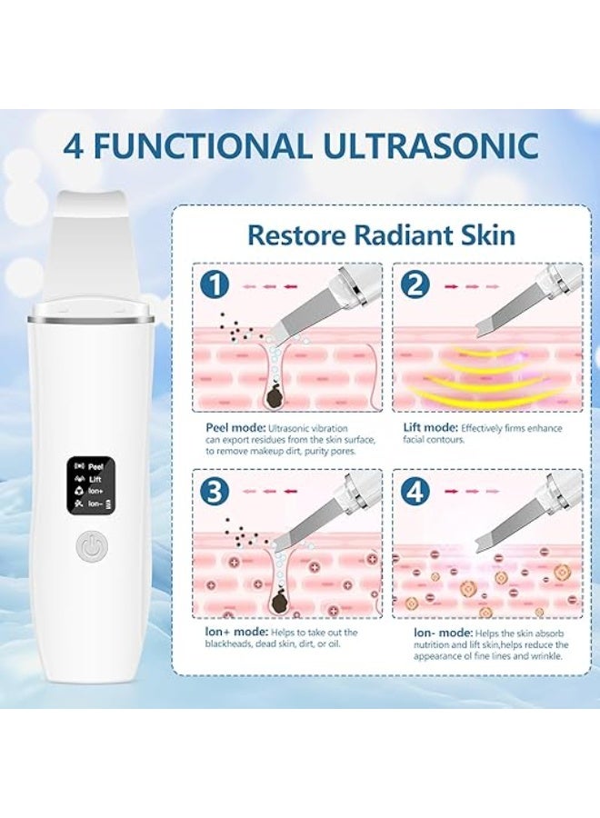 Ultrasonic Skin Scrubber & Facial Spatula - Rechargeable Blackhead Remover with 4 Modes - Deep Cleansing & Wrinkle Removal Tool - Image 5