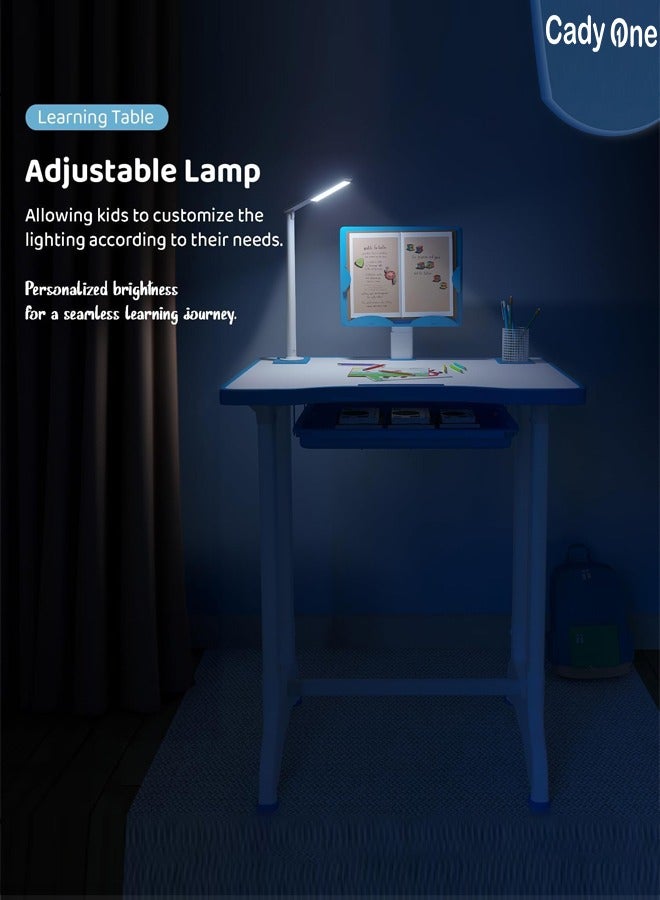 كادي ون مجموعة طاولة دراسة مع كرسي للأطفال والطلاب ، سطح مكتب قابل للإمالة بارتفاع قابل للتعديل للراحة للحفاظ على الوضعية والقراءة والكتابة للأطفال الصغار من الأولاد والبنات - Image 4