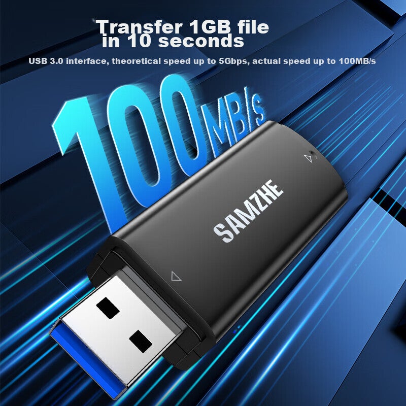 SAMZHE USB3.0 High-Speed Card Reader, Multifunctional SD/TF Card Reader All-In, Supports Smartphones, DSLR Cameras, Dash Cams, Surveillance Memory Cards CRA01B - Image 1