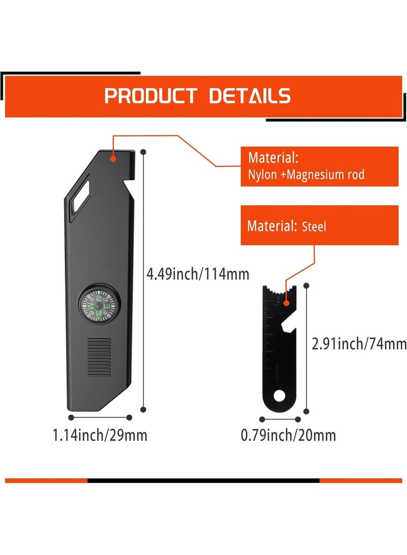 SOLARAE أداة البقاء 6 في 1 لإشعال النار، مع صفارة، أداة متعددة للتخييم والمشي، قضيب مغنيسيوم فيرو لجميع الأجواء للتخييم والمشي، هدية للرجل والأب - Image 5
