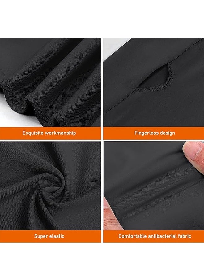 Generic - 2Pcs Cooling Shawl Arm Sleeve with Finger Hole, UV Protection Arm Wrap Covers for Golfing, Driving, Riding, Fishing (Black) - Image 1