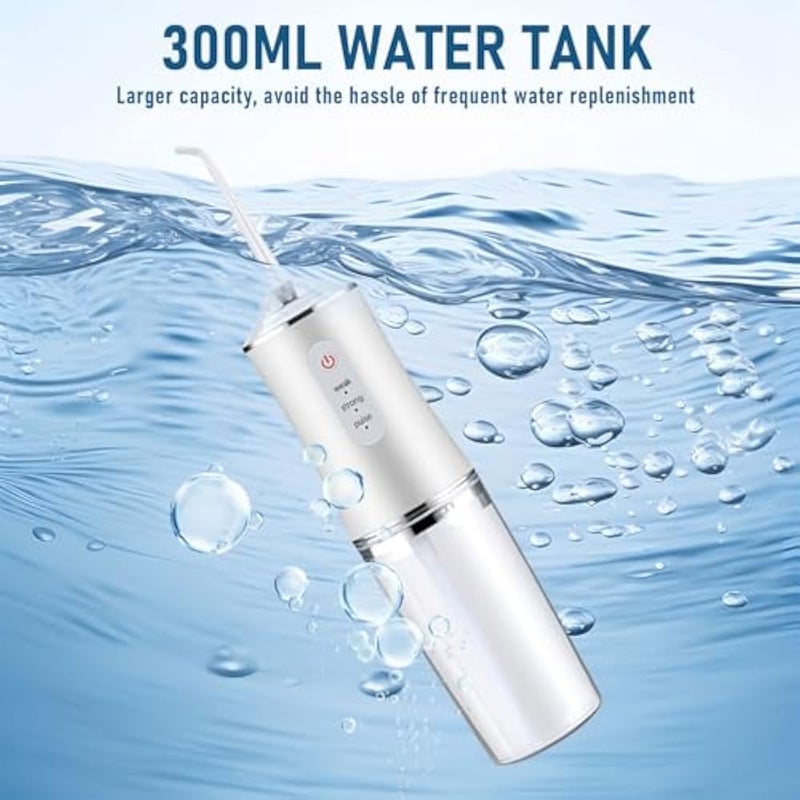 houscly Electric Water Flosser Cordless Water Pick for Teeth 3 Modes 4 Jet Tips Cleaning and Flossing Water Dental Portable Floss Irrigator Oral Water Flossed Rechargeable Tonsil Stone Travel Adults - Image 2