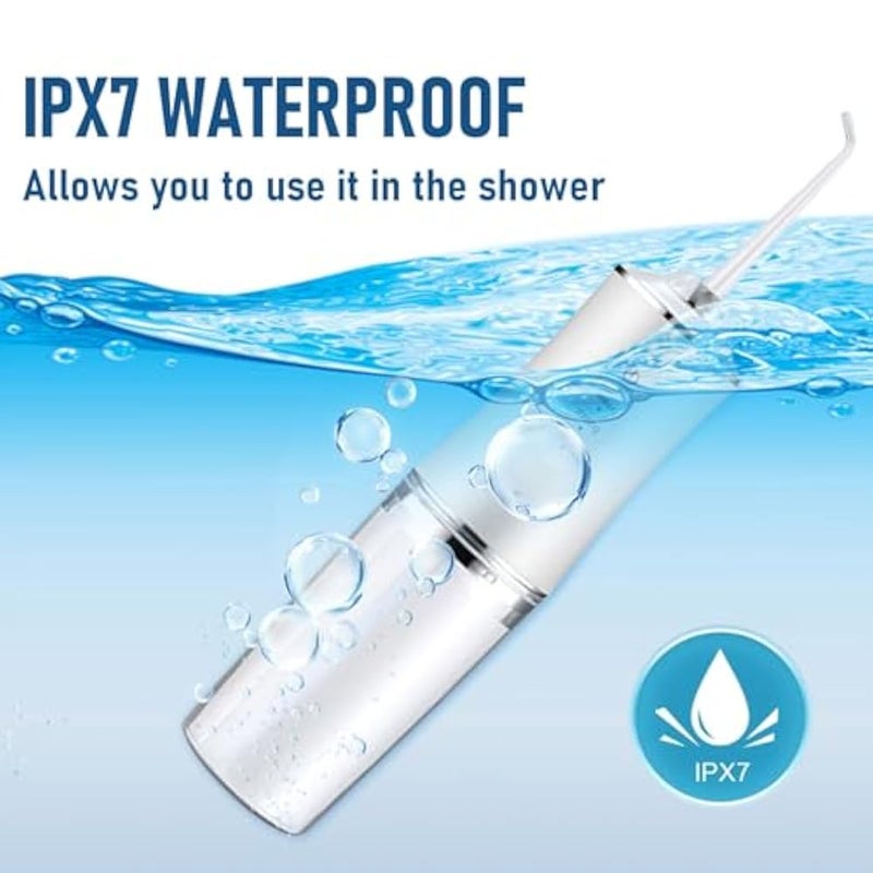 houscly Electric Water Flosser Cordless Water Pick for Teeth 3 Modes 4 Jet Tips Cleaning and Flossing Water Dental Portable Floss Irrigator Oral Water Flossed Rechargeable Tonsil Stone Travel Adults - Image 5