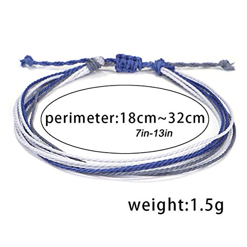 yfstyle 12Pcs Summer Beach Surfer Anklet Bracelets for Women Men Adjustable Handmade Waterproof Braided String Anklets Boho Woven Wave Ankle Bracelets Beach Jewelry - Image 4