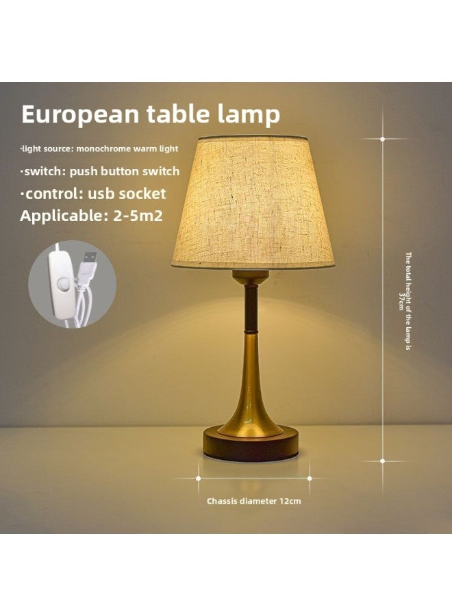European Style Retro Table Lamp Light Luxury High-end Bedroom Sleep Bedside Lamp Dormitory Desk Study American Style Table Lamp Nordic Style