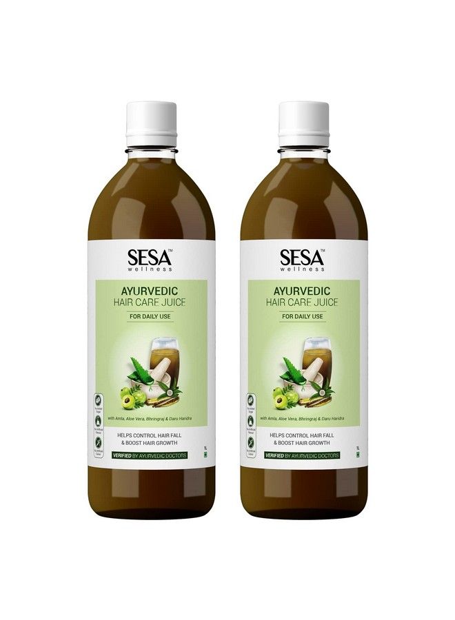 Sesa عصير العناية بالشعر الأيورفيدي للتحكم في تساقط الشعر ونمو الشعر مع البهرينجراج والألوة فيرا والأملاء ودارو هاريدرا 2 لتر - Image 2