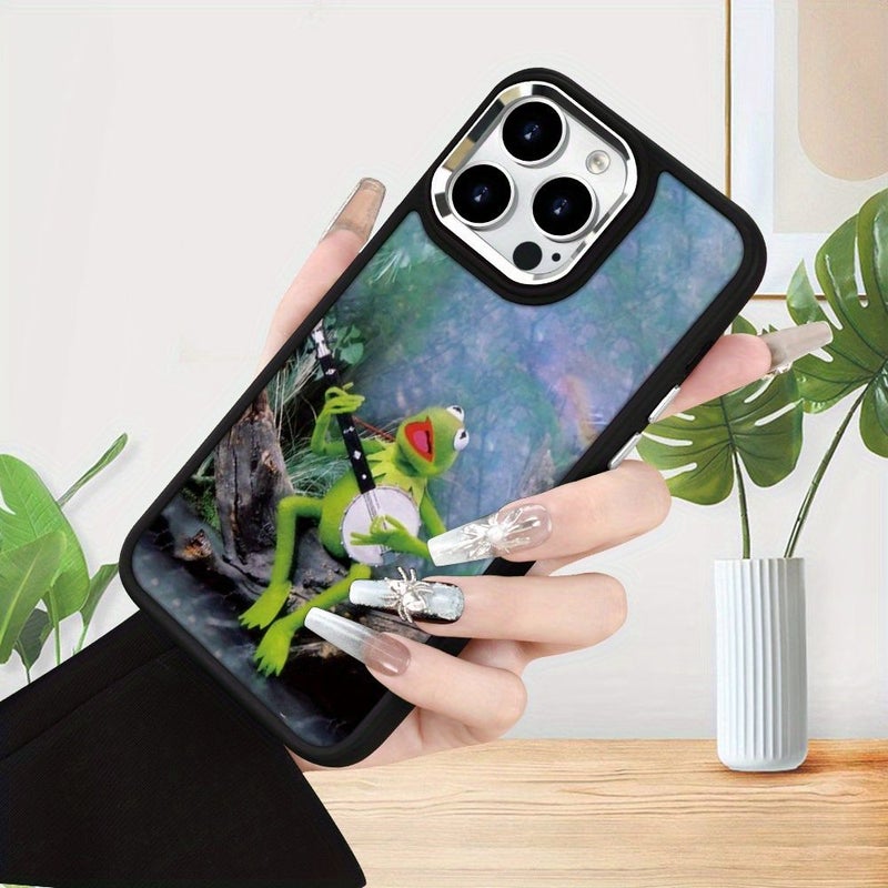 Black Cute Guitar Playing Frog TPU Soft Case For iPhone 13 Pro Max Provides Seismic Protection Fashion Trend Style Winter Spring New Year Ideal Choice - Image 5