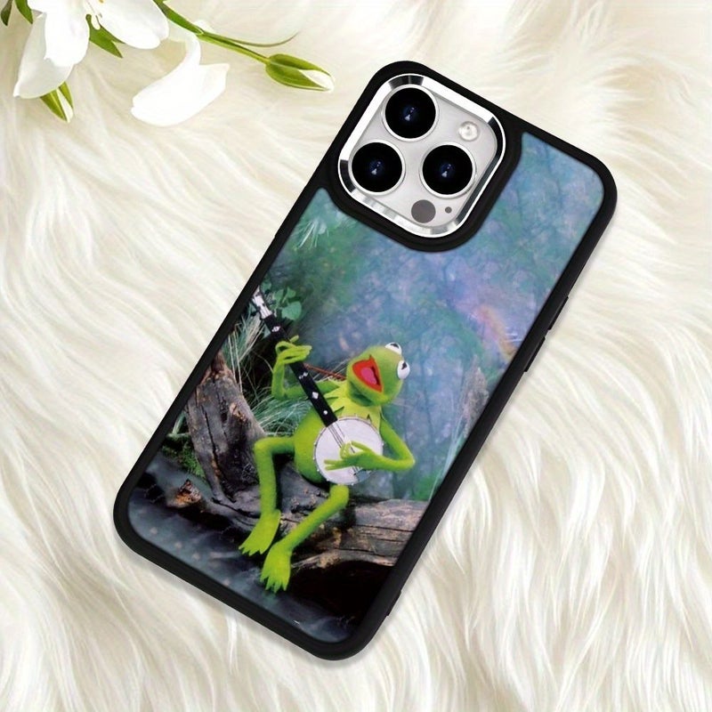 Black Cute Guitar Playing Frog TPU Soft Case For iPhone 13 Pro Max Provides Seismic Protection Fashion Trend Style Winter Spring New Year Ideal Choice - Image 3